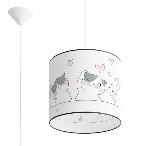 SOLLUX lighting - Hängelampe LED - Pendellampe CAT - Pendelleuchte - Hängelleuchte LED - Niedriger Energieverbrauch - E27, 1x max 15W LED, ~230V, 50Hz, IP20 Mehrfarbig - 30x30x95cm von SOLLUX lighting