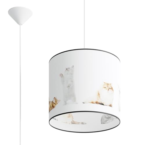 SOLLUX lighting - Hängelampe LED - Pendellampe KATZEN - Pendelleuchte - Hängelleuchte LED - Niedriger Energieverbrauch - E27, 1x max 15W LED, ~230V, 50Hz, IP20 Mehrfarbig - 30x30x95cm von SOLLUX lighting