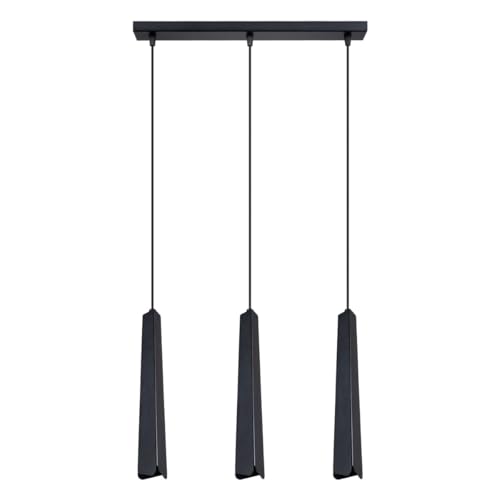 SOLLUX lighting - Hängelampe LED - Pendellampe PRYSM - Pendelleuchte - Hängelleuchte LED - Niedriger Energieverbrauch - G9, 3x max 8W LED, ~230V, 50Hz, IP20 - Schwarz - 45x5x120cm von SOLLUX lighting