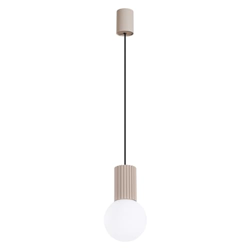 SOLLUX lighting Hängelampe Pendelleuchte Hängeleuchte - Deckenlampe Aluminium Glas -1 Flammig - LED Lampe Glühbirne - Taupe Halo SOLLUX lighting Hängelampe Pendelleuchte Hängeleuchte - Deckenlampe Aluminium Glas -1 Flammig - LED Lampe Glühbirne - Taupe Halo von SOLLUX lighting