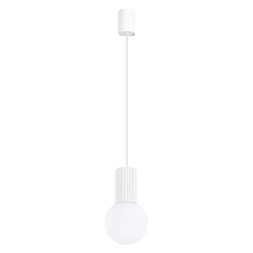 SOLLUX lighting Hängelampe Pendelleuchte Hängeleuchte - Deckenlampe Aluminium Glas -1 Flammig - LED Lampe Glühbirne - Weiß Halo von SOLLUX lighting