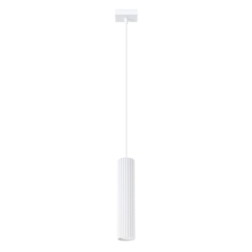 SOLLUX lighting Hängelampe Pendelleuchte Hängeleuchte Deckenlampe Lampe Decke Aluminium 1 Flammig 8 x 8 x 118 cm Karbon Weiß von SOLLUX lighting