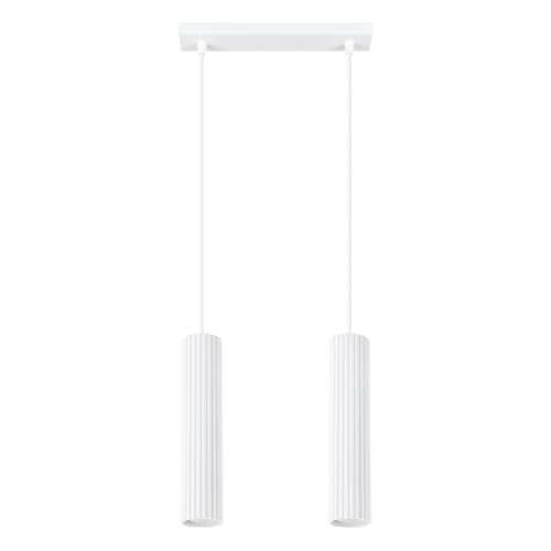 SOLLUX lighting Hängelampe Pendelleuchte Hängeleuchte Deckenlampe Lampe Decke Aluminium 2 Flammig 30 x 6,5 x 16,5 cm Karbon Weiß von SOLLUX lighting