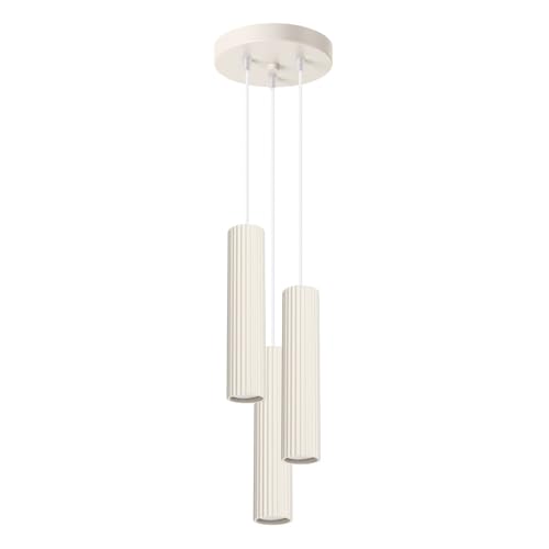 SOLLUX lighting Hängelampe Pendelleuchte Hängeleuchte Deckenlampe Lampe Decke Aluminium 3 Flammig 19,5 x 19,5 x 108 cm Karbon Beige von SOLLUX lighting