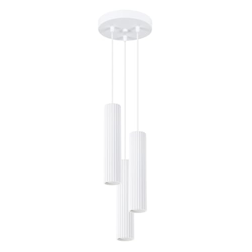 SOLLUX lighting Hängelampe Pendelleuchte Hängeleuchte Deckenlampe Lampe Decke Aluminium 3 Flammig 19,5 x 19,5 x 108 cm Karbon Weiß von SOLLUX lighting