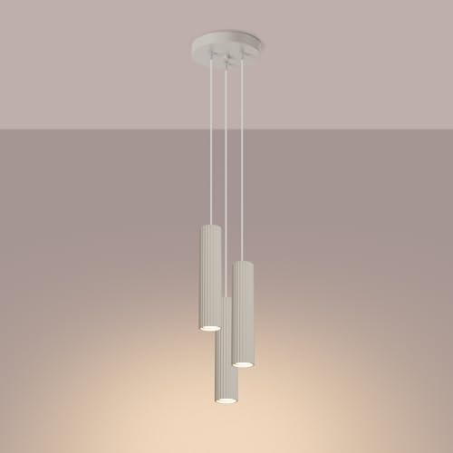 SOLLUX lighting Hängelampe Pendelleuchte Hängeleuchte Deckenlampe Lampe Decke Aluminium LED-Glühbirne 4000K kaltes Weiß Licht 3 Flammig 19,5 x 19,5 x 108 cm GLOOW Beige SOLLUX lighting Hängelampe Pendelleuchte Hängeleuchte Deckenlampe Lampe Decke Aluminium LED-Glühbirne 4000K kaltes Weiß Licht 3 Flammig 19,5 x 19,5 x 108 cm GLOOW Beige von SOLLUX lighting