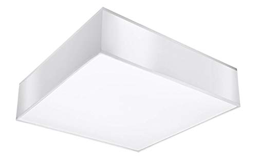SOLLUX lighting Horus 55 Quadratische Deckenleuchte - Wohnzimmer Lampe Schlafzimmer Leuchte Esszimmer - Lampe für Flur aus 1 x 60 W aus PVC in Weiß 55 x 55 x 11 cm von SOLLUX lighting