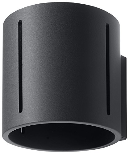 SOLLUX lighting Inez LED Wandlampe Aluminium - Runder Lampenschirm Wandbeleuchtung Leuchte Wohnzimmer Esstisch Schlafzimmer - LED Wandleuchte in Grau 10 x 12 x 10 cm von SOLLUX lighting
