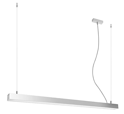 SOLLUX lighting Integrated LED 145cm Linear Straight Bar Pendant Light Grey 4000K Integrierte LED 145cm Linear Straight Bar Pendelleuchte Grau 4000K von SOLLUX lighting