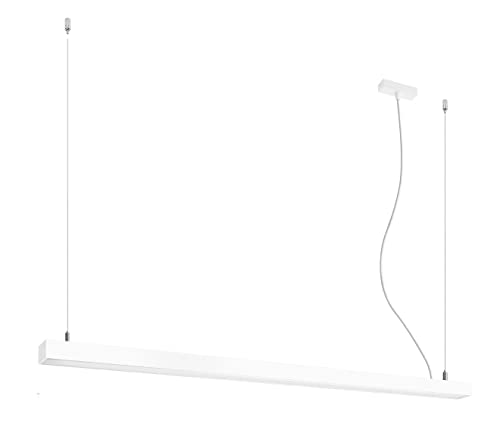 SOLLUX lighting Integrierte lineare LED-Pendelleuchte mit geradem Stab, 145 cm, Weiß 3000 K. Integrierte LED-lineare Pendelleuchte mit geradem Stab, 145 cm, Weiß 3000 K von SOLLUX lighting