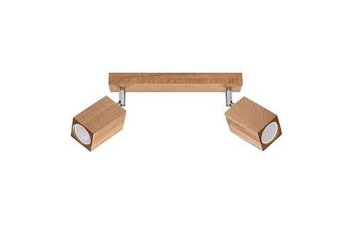 SOLLUX lighting Keke LED Deckenleuchte aus Holz 2 Flammen - Wohnzimmer Lampe Schlafzimmer Leuchte Esszimmer - Lampe für Flur aus Eichenholz 30 x 5 x 20 cm SOLLUX lighting Keke LED Deckenleuchte aus Holz 2 Flammen - Wohnzimmer Lampe Schlafzimmer Leuchte Esszimmer - Lampe für Flur aus Eichenholz 30 x 5 x 20 cm von SOLLUX lighting