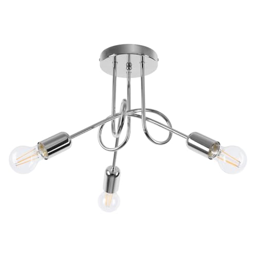 SOLLUX lighting - Kronleuchter - Hängelampe LED - Pendellampe SUPEŁ - Pendelleuchte - Hängelleuchte LED - Niedriger Energieverbrauch - E27, 5x max 15W LED, ~230V, 50Hz, IP20 - Chrom - 45x45x35cm von SOLLUX lighting