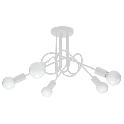 SOLLUX lighting - Kronleuchter - Hängelampe LED - Pendellampe SUPEŁ - Pendelleuchte - Hängelleuchte LED - Niedriger Energieverbrauch - E27, 5x max 15W LED, ~230V, 50Hz, IP20 - Weiß - 55x55x35cm SOLLUX lighting - Kronleuchter - Hängelampe LED - Pendellampe SUPEŁ - Pendelleuchte - Hängelleuchte LED - Niedriger Energieverbrauch - E27, 5x max 15W LED, ~230V, 50Hz, IP20 - Weiß - 55x55x35cm von SOLLUX lighting