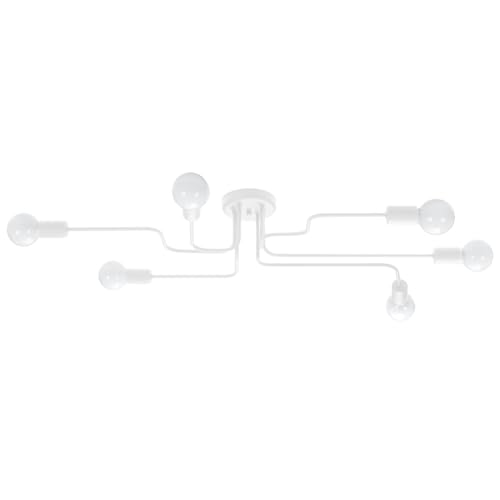 SOLLUX lighting - Kronleuchter - Hängelampe LED - Pendellampe VECTOR - Pendelleuchte - Hängelleuchte LED - Niedriger Energieverbrauch - E27,6x max 15W LED, ~230V, 50Hz, IP20 - Weiß - 80x64x15,5cm von SOLLUX lighting