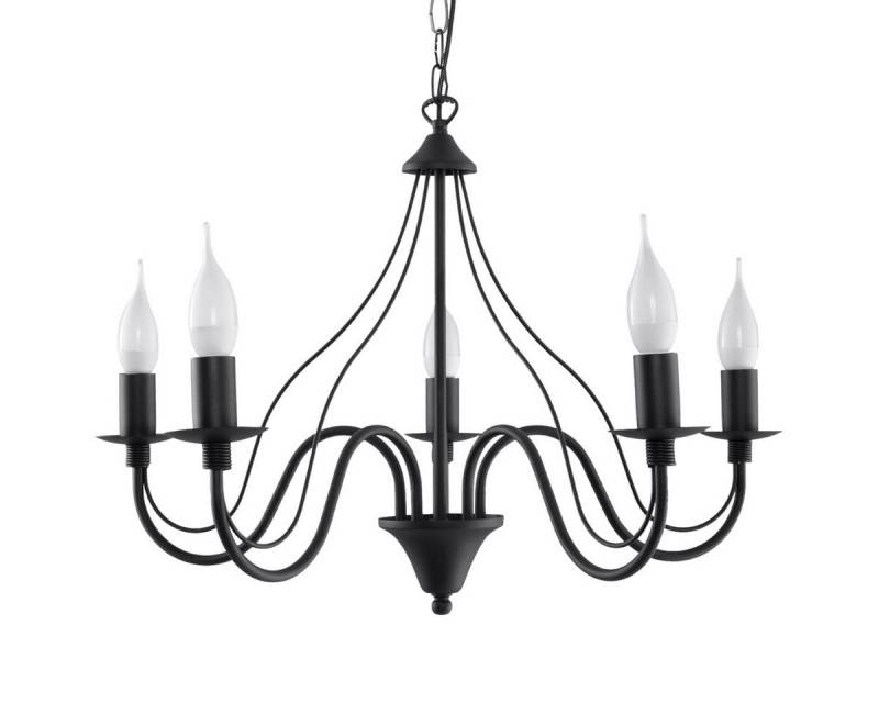 SOLLUX lighting Kronleuchter Kronleuchter Minerwa 5 Schwarz, Nicht enthalten von SOLLUX lighting