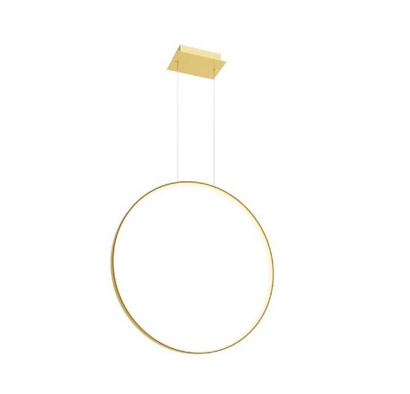 SOLLUX lighting LED Pendelleuchte, LED-Leuchtmittel fest verbaut, Neutralweiß, Pendelleuchte Hängelampe Ring LED Esszimmerleuchte gold von SOLLUX lighting