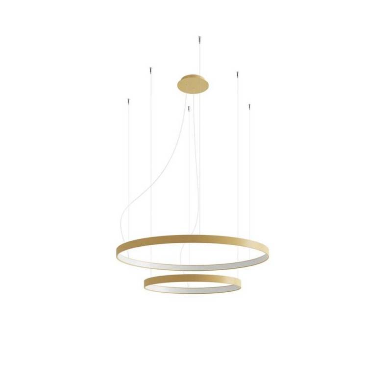 SOLLUX lighting LED Pendelleuchte, LED-Leuchtmittel fest verbaut, Pendellampe Hängelampe Deckenleuchte LED Esszimmerlampe Gold 80W von SOLLUX lighting
