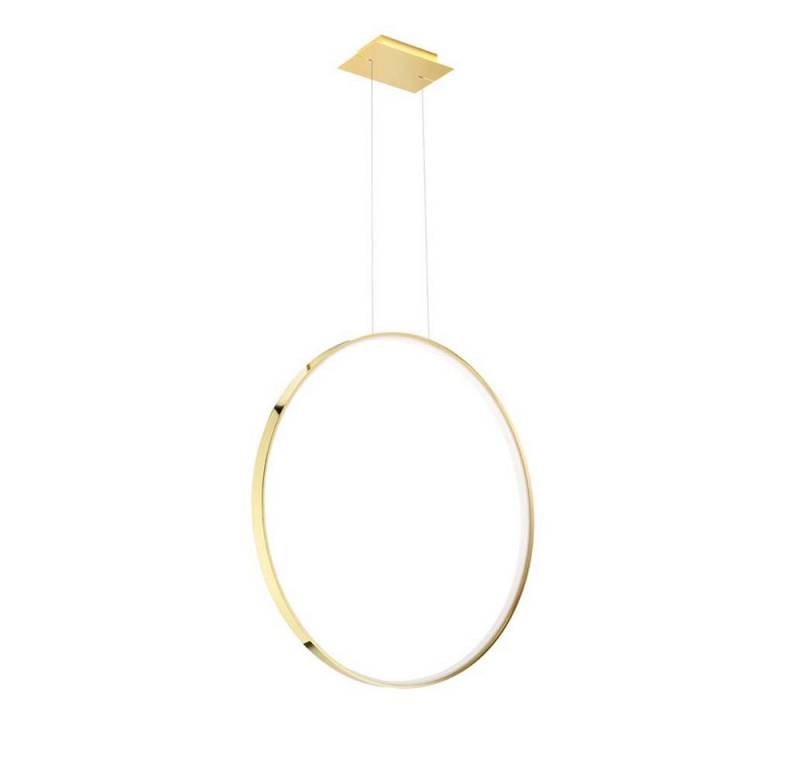 SOLLUX lighting LED Pendelleuchte, LED-Leuchtmittel fest verbaut, Pendelleuchte Hängelampe Deckenlampe Wohnzimmerleuchte Gold-Ring LED von SOLLUX lighting