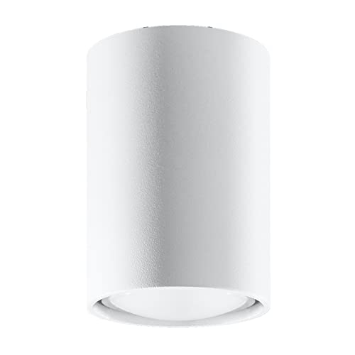 SOLLUX lighting Lagos 10 Deckenleuchte Zylinder Form - Deckenleuchte Wohnnzimmer Esszimmer Lampe - Leuchte Küche und Flur aus Pulverbeschichtetem Stahl Weiß 6 x 6 x 10 cm von SOLLUX lighting