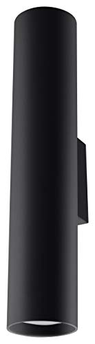 SOLLUX lighting Wandleuchte Innen - Wandlampe Stahl - 1 Flammig - LED Lampe Glühbirne - Schwarz Lagos von SOLLUX lighting