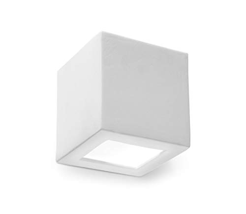 SOLLUX lighting Leo Wandleuchte aus Keramik - Wandbeleuchtung Lampe für Wohnzimmer Leuchte Esszimmer - Flurlampe aus Keramik in Weiß 14 x 14 x 14 cm von SOLLUX lighting