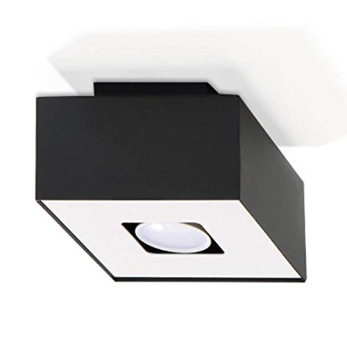 SOLLUX lighting Mono 1 Deckenleuchte Modernes minimalistisches Design für Wohnzimmer Schlafzimmer Angetrieben durch austauschbare GU10-Glühbirne 1 x 40 W aus Stahl 14 x 14 x 11 cm Schwarz SOLLUX lighting Mono 1 Deckenleuchte Modernes minimalistisches Design für Wohnzimmer Schlafzimmer Angetrieben durch austauschbare GU10-Glühbirne 1 x 40 W aus Stahl 14 x 14 x 11 cm Schwarz von SOLLUX lighting