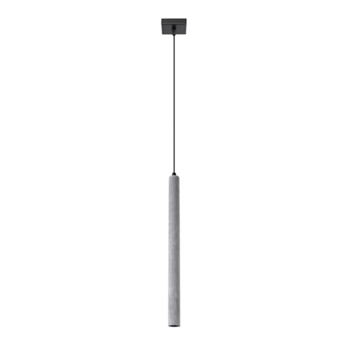 SOLLUX lighting PASTELO 1 1-Glühbirnen Beton Pendelleuchte Lampe Esstisch Hängend – G9-Fassung - Glühbirne nicht enthalten – Hängeleuchten & Pendelleuchten – 3,5x3,5x120cm von SOLLUX lighting