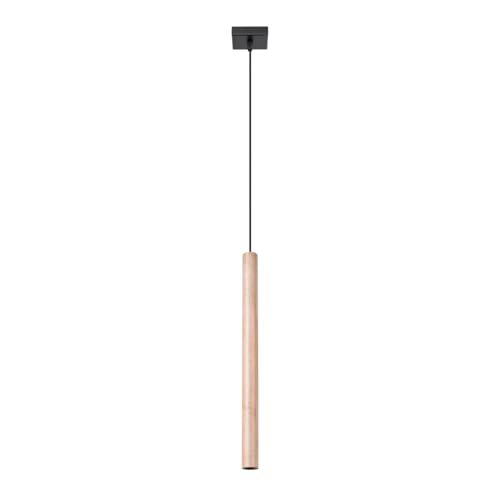 SOLLUX lighting PASTELO 1 1-Glühbirnen Holz Pendelleuchte Lampe Esstisch Hängend – G9-Fassung - Glühbirne nicht enthalten – Hängeleuchten & Pendelleuchten – 3,5x3,5x120cm von SOLLUX lighting