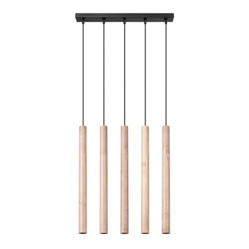 SOLLUX lighting PASTELO 5L 5-Glühbirnen Holz Pendelleuchte Lampe Esstisch Hängend – G9-Fassung - Glühbirne nicht enthalten – Hängeleuchten & Pendelleuchten – 45x5x103cm SOLLUX lighting PASTELO 5L 5-Glühbirnen Holz Pendelleuchte Lampe Esstisch Hängend – G9-Fassung - Glühbirne nicht enthalten – Hängeleuchten & Pendelleuchten – 45x5x103cm von SOLLUX lighting