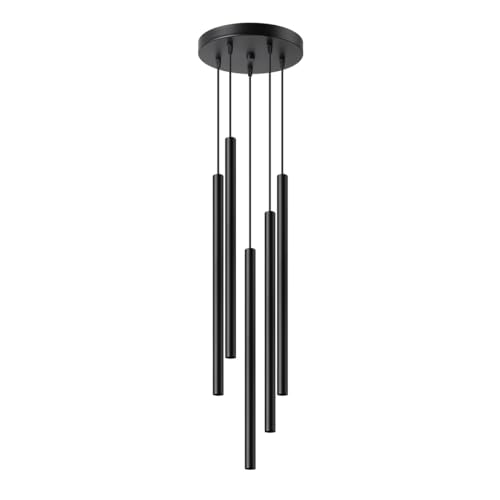 SOLLUX lighting Hängelampe Pendelleuchte Hängeleuchte Deckenlampe Lampe Decke Stahl 5 Flammig 19,5 x 19,5 x 104 cm Pastelo von SOLLUX lighting