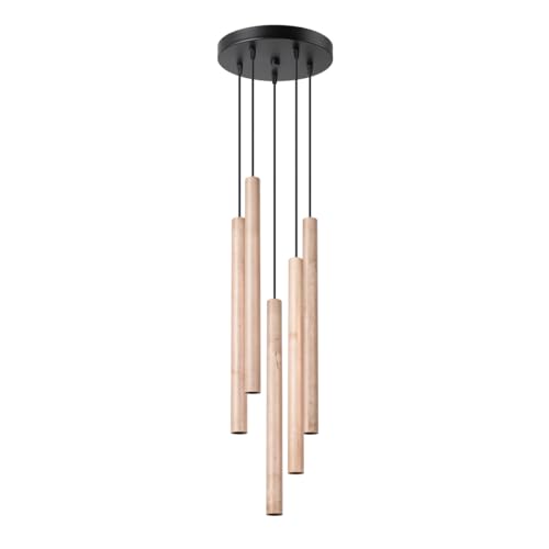 SOLLUX lighting PASTELO 5P 5-Glühbirnen Holz Pendelleuchte Lampe Esstisch Hängend – G9-Fassung - Glühbirne nicht enthalten – Hängeleuchten & Pendelleuchten – 25x25x110cm SOLLUX lighting PASTELO 5P 5-Glühbirnen Holz Pendelleuchte Lampe Esstisch Hängend – G9-Fassung - Glühbirne nicht enthalten – Hängeleuchten & Pendelleuchten – 25x25x110cm von SOLLUX lighting