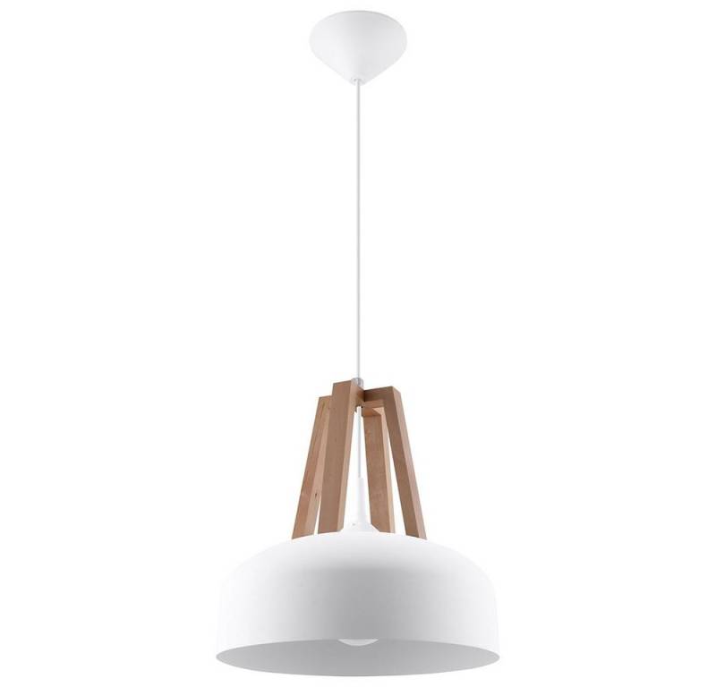 SOLLUX lighting Pendelleuchte, Leuchtmittel nicht inklusive, Pendelleuchte weiß Hängeleuchte natur Holz Esszimmerlampe von SOLLUX lighting