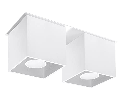 SOLLUX lighting Quad 2 Deckenleuchte mit Zwei Rechteckigen Schirmen - Deckenleuchte Wohnnzimmer Pendelleuchte Esszimmer Lampe - Leuchte Küche aus Aluminium in Weiß 26 x 11 x 12 cm SOLLUX lighting Quad 2 Deckenleuchte mit Zwei Rechteckigen Schirmen - Deckenleuchte Wohnnzimmer Pendelleuchte Esszimmer Lampe - Leuchte Küche aus Aluminium in Weiß 26 x 11 x 12 cm von SOLLUX lighting