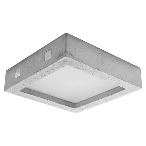 SOLLUX lighting Riza Plafond Deckenleuchte Beton - Wandbeleuchtung Wohzimmer Esszimmer Lampe Flur - Betonlampe 33 x 33 x 8 cm von SOLLUX lighting