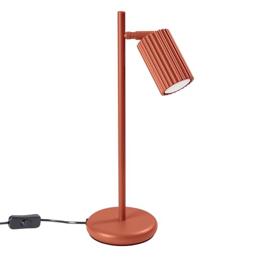 SOLLUX lighting Tischlampe Nachttischlampe Aluminium 14,5 x 19,5 x 43 cm Karbon Ockerrot von SOLLUX lighting