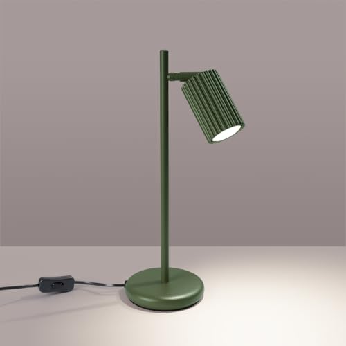 SOLLUX lighting Tischlampe Nachttischlampe Aluminium LED-Glühbirne 3000K warmes Weiß Licht 14,5 x 19,5 x 43 cm GLOOW Olivgrün von SOLLUX lighting