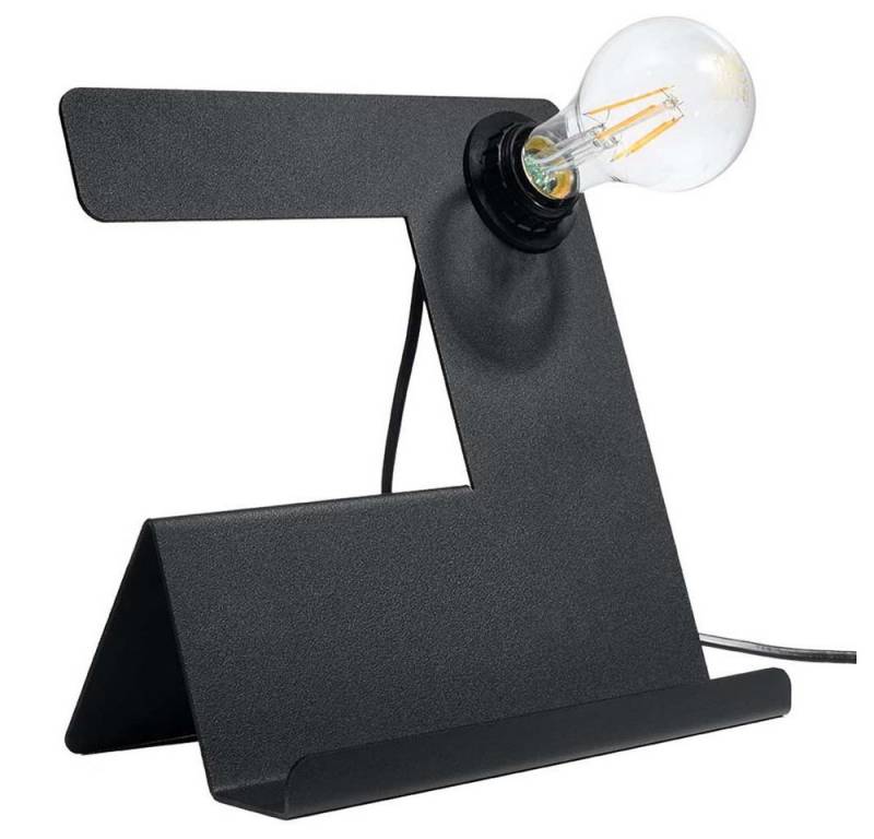 SOLLUX lighting Tischleuchte, Leuchtmittel nicht inklusive, Tischlampe Schreibtisch Tischlampe Schlafzimmer schwarz Retro Design von SOLLUX lighting