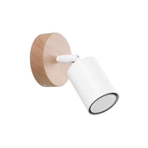 SOLLUX lighting VERDO 1-Glühbirnen Elegante Wandleuchte – GU10-Fassung – Wandleuchten Lampe Für Innen - Glühbirne nicht Enthalten – 18x16x16cm Weiß/Holz SOLLUX lighting VERDO 1-Glühbirnen Elegante Wandleuchte – GU10-Fassung – Wandleuchten Lampe Für Innen - Glühbirne nicht Enthalten – 18x16x16cm Weiß/Holz von SOLLUX lighting
