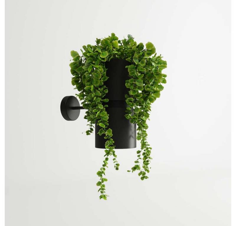 SOLLUX lighting Wandleuchte, Leuchtmittel nicht inklusive, Wandleuchte Pflanztopf Wandlampe Flurleuchte Stahl Alu Schwarz von SOLLUX lighting