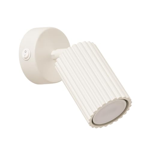 SOLLUX lighting Wandleuchte Innen Wandlampe Aluminium 1 Flammig Mit Schalter 8 x 16 x 16 cm Karbon Beige von SOLLUX lighting