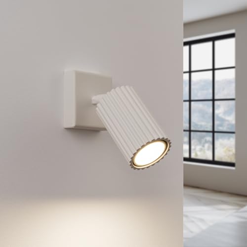 SOLLUX lighting Wandleuchte Innen Wandlampe Aluminium LED-Glühbirne 3000K warmes Weiß Licht 1 Flammig 8 x 16 x 16 cm GLOOW Beige von SOLLUX lighting
