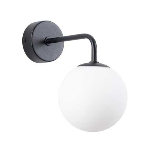 SOLLUX lighting Wandleuchte Innen Wandlampe Stahl Glas 1 Flammig 10 x 22 x 21 cm Schwarz Astral von SOLLUX lighting