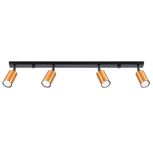 SOLLUX lighting - Winx Wandleuchte - Wandleuchten Plafond - Dekorative Lampe - Geringer Energieverbrauch - 4x max 10W, ~230V, 50Hz - Schwarz/Kupfer - 82x6x18,5cm von SOLLUX lighting