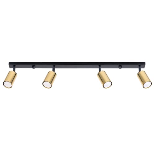 SOLLUX lighting - Winx Wandleuchte - Wandleuchten Plafond - Dekorative Lampe - Geringer Energieverbrauch - 4x max 10W, ~230V, 50Hz - Schwarz/Gold - 82x6x18,5cm von SOLLUX lighting