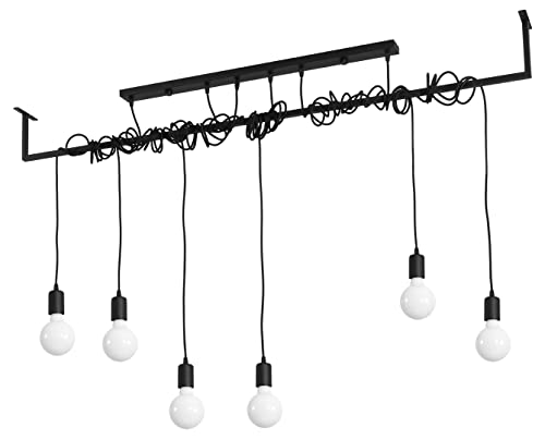 Sollux Beleuchtung Deckenleuchte für Haus Büro Minimalistisch Kreative Beleuchtung Dekoration Ohne Glühbirnen Aus Stahl Kronleuchter SALAMANCA 6 Schwarz Größe 150x10x150 von SOLLUX lighting