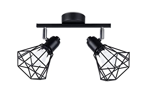 Sollux Deckenlampe Led – Deckenleuchte Wohnzimmer – Led-lampen Deckenlampen – Lampen Wohnzimmer – Glühbirne Nicht im Lieferumfang Enthalten – Wohnzimmer Deckenleuchte ARTEMIS 2 Schwarz - E14-Fassung von SOLLUX lighting