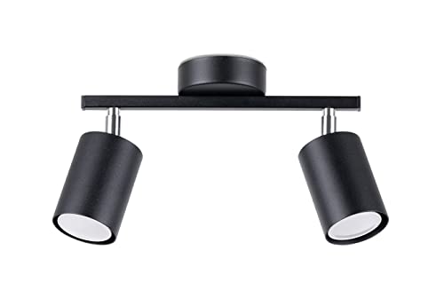 Sollux Deckenlampe Led – Deckenleuchte Wohnzimmer – Led-lampen Deckenlampen – Lampen Wohnzimmer – Glühbirne Nicht im Lieferumfang Enthalten – Wohnzimmer Deckenleuchte LEMMI 2 Schwarz - GU10-Fassung von SOLLUX lighting