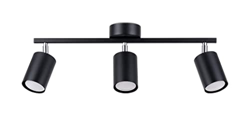 Sollux Deckenlampe Led – Deckenleuchte Wohnzimmer – Led-lampen Deckenlampen – Lampen Wohnzimmer – Glühbirne Nicht im Lieferumfang Enthalten – Wohnzimmer Deckenleuchte LEMMI 3 Schwarz - GU10-Fassung von SOLLUX lighting