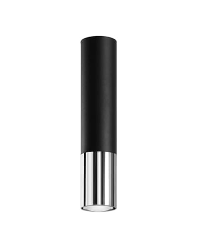 Sollux Loopez Aufbauleuchte schwarz, chrom GU10 dimmbar 6x6x29cm von SOLLUX lighting