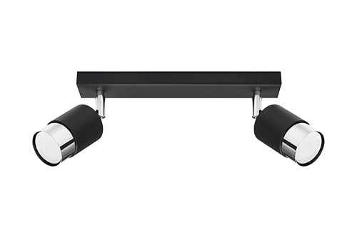 Sollux Nero 2 Deckenstrahler schwarz, chrom 2x GU10 dimmbar 30x5x18cm von SOLLUX lighting